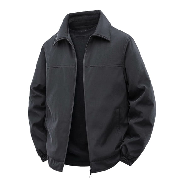 ZCFZJW Men's Jacket Insulated Fall Winter Jacket Zip Up Windproof Full Zip up Long Sleeev Quilted Bomber Jackets Casual Warm Padded Coats with Pockets Black XXL