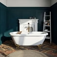 thumbnail image 2 of Aqua Eden VTDS672924JNH7 67-Inch Acrylic Clawfoot Tub, No Faucet Drillings, White/Brushed Brass, 2 of 3