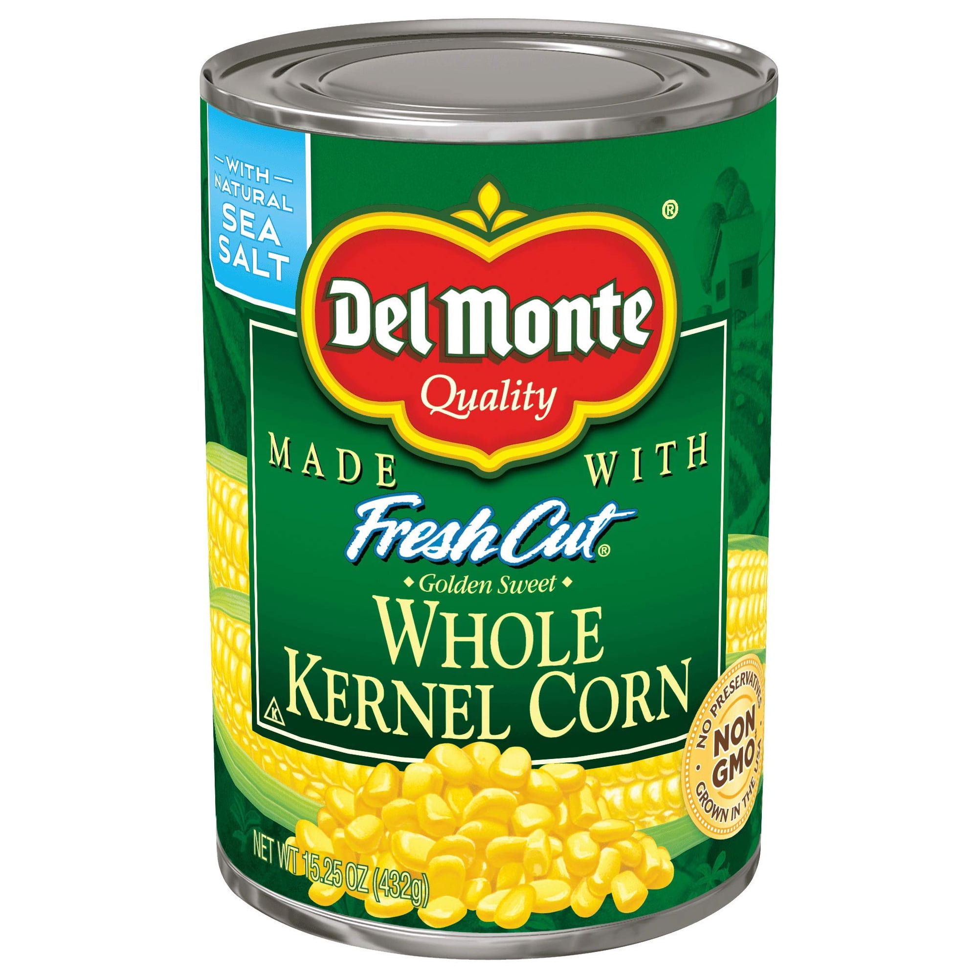 Del Monte Can Fresh Cut Golden Sweet Whole Kernel Corn, 15.25-Ounce (Pack of 12