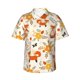 thumbnail image 1 of Balery Flower Fox Camisas hawaianas de manga corta para hombre, camisas playeras de corte holgado, camisas de vacaciones con botones,Small, 1 of 7