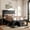 Black, variant on NYBOPAVIS Full Size Bed Frame with Nook & Storage,Upholstered Platform Bed for Bedroom,Office,Guest Room, Light Grey