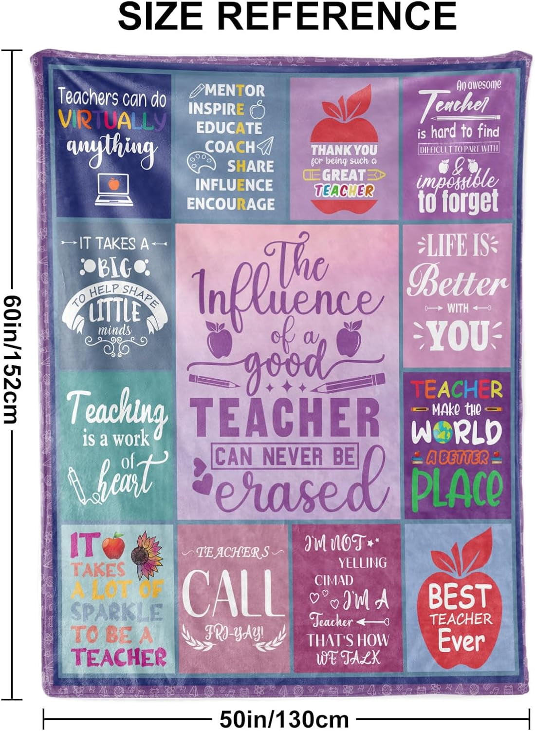 Teacher Appreciation Gifts for Women,Teacher Back to School Unique Gifts Idea,Teachers Day,Gifts for Art Teachers Appreciation Day,School Teacher Gifts for Bedroom Living Room Couch Bed