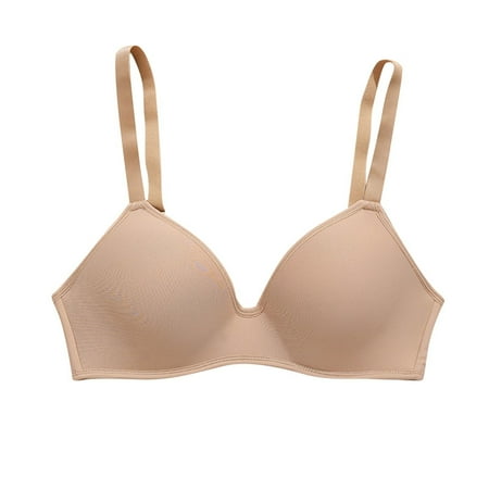 Mrat Sports Bra Women Clearance High Impact Sports Bra Women Demi & Balconette Bra Style M-221 Short Size Female Wireless Bra V-Neck Hook and Eye Bra Closure Lace Bralette Khaki 44C