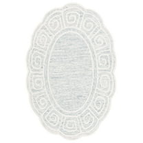 SAFAVIEH Novelty Mervyn Geometric Area Rug, Light Grey/Ivory, 5' x 8' Oval