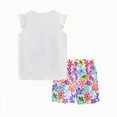 thumbnail image 4 of TOWED22 Baby Girl Summer Outfits 2 Piece Graphic Ruffle Sleeve Sleeveless Top and Shorts Set Casual Clothes Soft Toddler Clothing(White,5-6 Y), 4 of 6