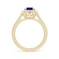 thumbnail image 2 of Angara Natural 1.25 Ct. Tanzanite with Diamond Halo Ring in 14K Yellow Gold for Women (Ring Size: 12), 2 of 10
