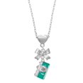 thumbnail image 1 of Delight Jewelry Silvertone Teal Camera Silver tone Bow Heart Necklace, 1 of 4