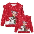 thumbnail image 5 of Garronmavis Christmas Axolotl Pullover Sweatshirt Polyester Spandex Fabric Snowman Long Sleeve Pullover Crewneck Tops Fashion Girl's Graphic Shirts Top Comfortable for 1-2 Years Kids, 5 of 7