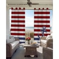 thumbnail image 4 of Anchor Red Blackout Curtains 45 Inches Long for Bedroom, Modern Navy Blue White Striped Nautical Thermal Insulated Room Darkening Black Out Window Curtain Panels Grommet Drapes for Living Room, 4 of 8