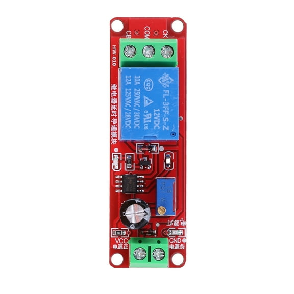 Yibooy NE555 Delay Timer Relay Switch Module 0 10S Electronic Components (12V)