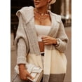 thumbnail image 5 of Cárdigan de mujer, cárdigan largo, sudadera con capucha, holgado, cálido, otoño, chaqueta de invierno, abrigo con capucha, 5 of 5