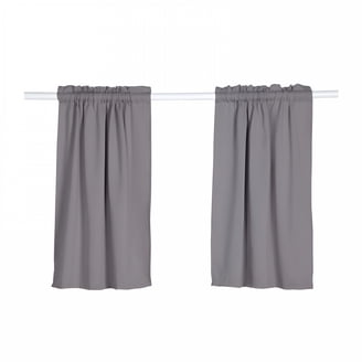 Kitchen Window Tier Curtain Set - 2 Solid Panels, 30x36 Inches Each, Blackout & Thermal Lined