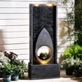 thumbnail image 5 of 46.5’’Tall Modern Water Fountain Indoor Outdoor Waterfall Feature Floor Standing with Sphere and LED Lights for Garden, Yard, Patio, Deck, Porch, Livingroom Decor, 5 of 9
