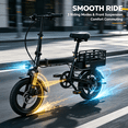 thumbnail image 5 of BroPath Electric Bike for Adults,Ebike,14" Folding Electric Bike,500W Motor, 20 MPH, Commuter City E-Bike,576Wh Removable Battery,Multi-Shock Absorptio,20+ Miles,3 Mode,Mini E Bikes for Teens,UL2849, 5 of 9