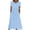 #087-Light Blue, variant on TaTaai Short Sleeve V-Neck Polka Dot Dress Women's Stretchy Solid Color Maxi Casual Loose Fit Summer Dress Elastic Waist Gift