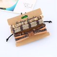 thumbnail image 4 of Conjunto de pulsera simple Retro, pulsera de cuero trenzada DIY, pulsera de cáscara de coco, pulsera de cuero de cuerda de cáñamo para hombres brillar Electrónica, 4 of 5