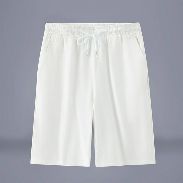 pstuiky Pantalones cortos para hombre, Pantalones cortos transpirables de color liso para hombre, informales, para vacaciones, con bolsillos Pantalones cortos para correr para hombre
