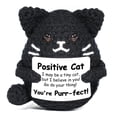 thumbnail image 1 of Regalo de animal de ganchillo positivo con forma de gato negro de peluche AiCase, 1 of 8