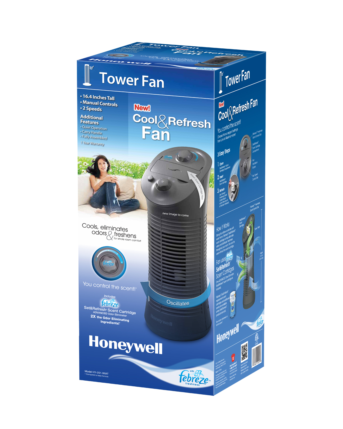 Home Home & Garden Honeywell Mini Tower Fan Oscillating with Febreze