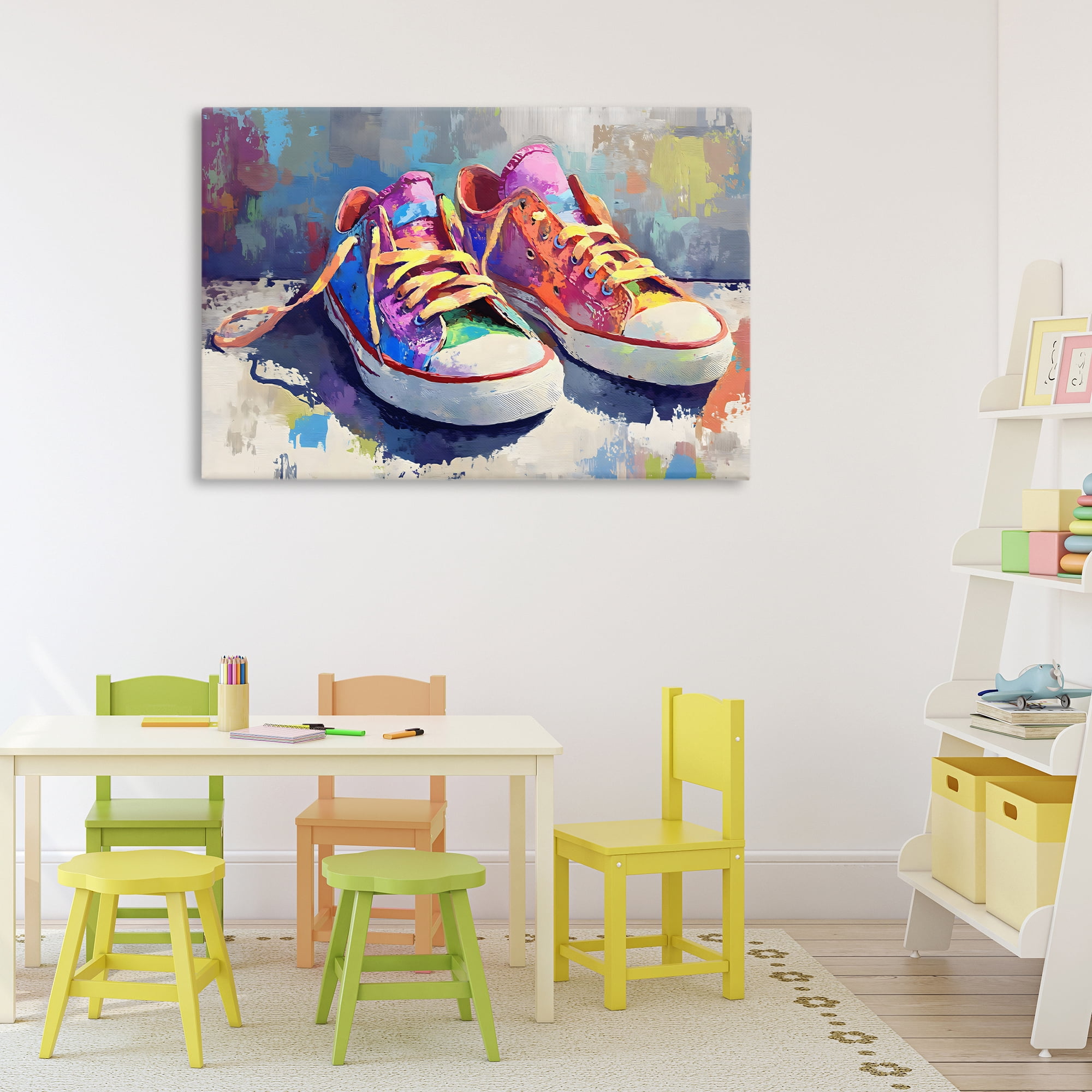 Stupell Industries Colorful Low Top Sneakers Canvas Wall Art, design by Creative Studio