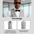 thumbnail image 4 of Men's 3 Piece Check pattern Suit - Two Button Business Wedding Prom Tuxedo (Jacket+Vest+Pants), 4 of 7
