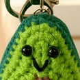 thumbnail image 2 of Lindo Llavero Tejido A Mano Apoyo Emocional Muñeca Divertida Tejer Pepinillos (aguacate), 2 of 4