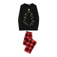 thumbnail image 3 of Family Matching Christmas Pajamas Set, Long Sleeve Xmas Tree Print Tops Plaid Pants Set, 3 of 4