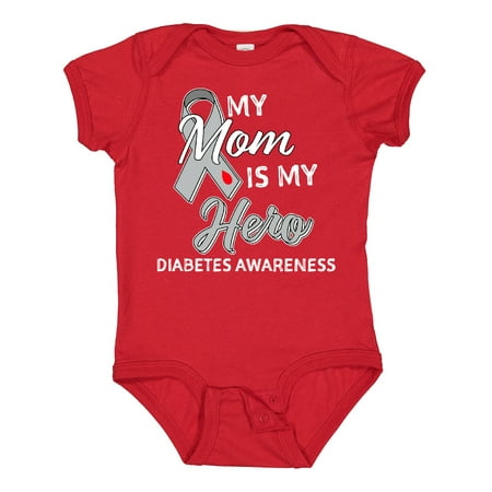 

Inktastic My Mom is My Hero- Diabetes Awareness Boys or Girls Baby Bodysuit