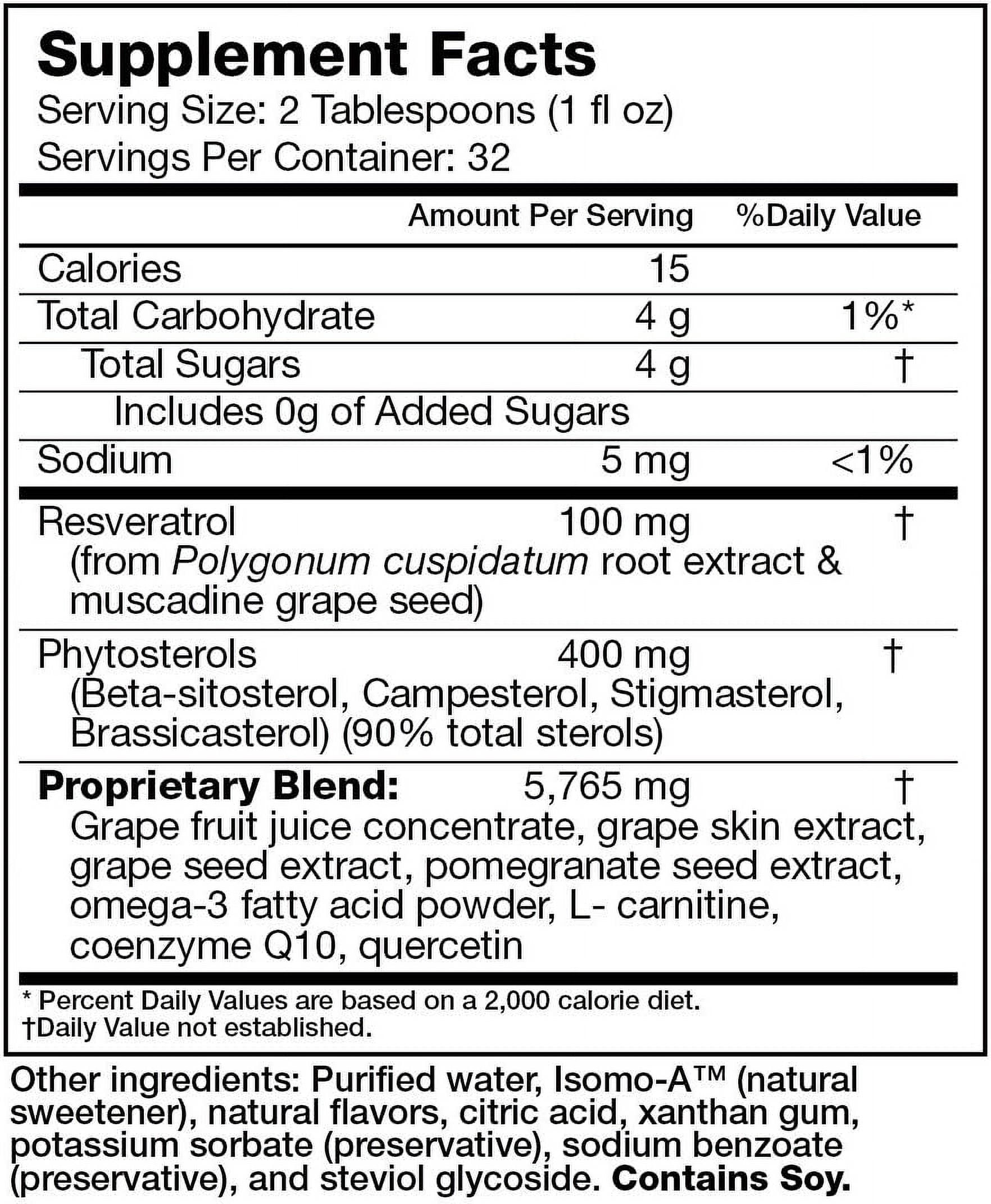 Resvinatrol Complete- 32 oz. Advanced Liquid Cardiovascular & Cholesterol Support Formula – Liquid Resveratrol Supplement Promotes Healthy Aging, Heart Health & Energy