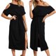thumbnail image 2 of Vestido De Mujer De Color Puro Delgado De Moda Vestidos Midi Con Abertura En El Hombro De Verano Likrtyny Mujer, 2 of 6
