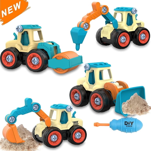 Toddler Toys Age 2-4,Summer Beach Sand Toys for 2 3 4 Year Old Boys Birthday Gifts,STEM Educational Take Apart Truck Outdoor Construction Toys, Sandbox Toys for Kids