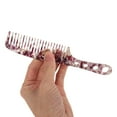 thumbnail image 3 of Unique Bargains 1 Pc Long Handle Hair Comb Purple White Acetate Sheet, 3 of 5
