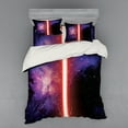 thumbnail image 1 of Ambesonne Galaxy Bedding Set 4 Pcs, Space Theme, Queen, Black, 1 of 3