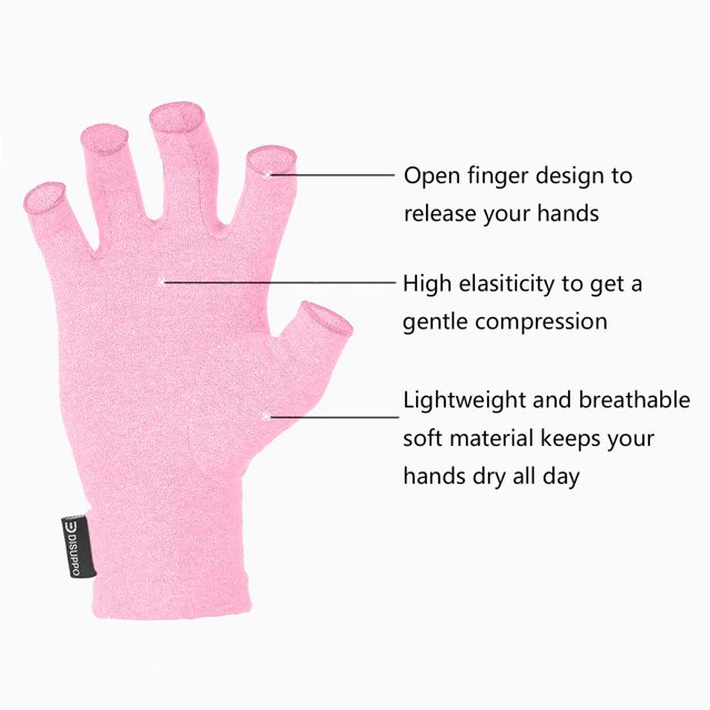 Arthritis Compression Gloves Relieve Pain from Rheumatoid, RSI,Carpal Tunnel, Hand Gloves Fingerless for Computer Typing and Dailywork, Support for Hands and Joints