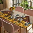 thumbnail image 3 of Farmhouse Roosters Table Cloths for 3 Foot Rectangle Tables, Vintage Sunflowers Farm Countryside Patio Waterproof Elastic Fitted Tablecloths, Washable Rectangular Table Cover for Camping, 3 of 8