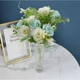 thumbnail image 5 of Diamond Rose Artificial Flowers | 5-Stems Blue Plastic Roses with 10 Mini Blooms | High-Simulation Home Decor | 32cm Tall Faux Floral Arrangement, 5 of 6
