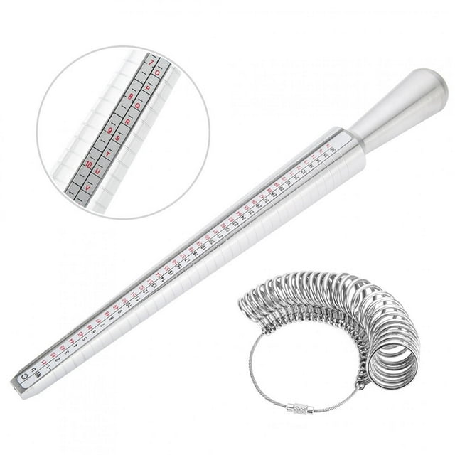 Tamaño Del Reino Unido Anillo De Metal Sizer Joya De Joyería Anillo Mandrel Stick Con Medidor De Dedo Para Anillos De Boda Anillos De Clase Anillos Anchos
