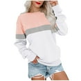 thumbnail image 2 of Taqqpue Women's Plus Size Color Block Long Sleeve Tunics Tops Oversized Sweatshirts Casual Crew Neck Shirts Loose Fit Pullover Blouses, 2 of 7