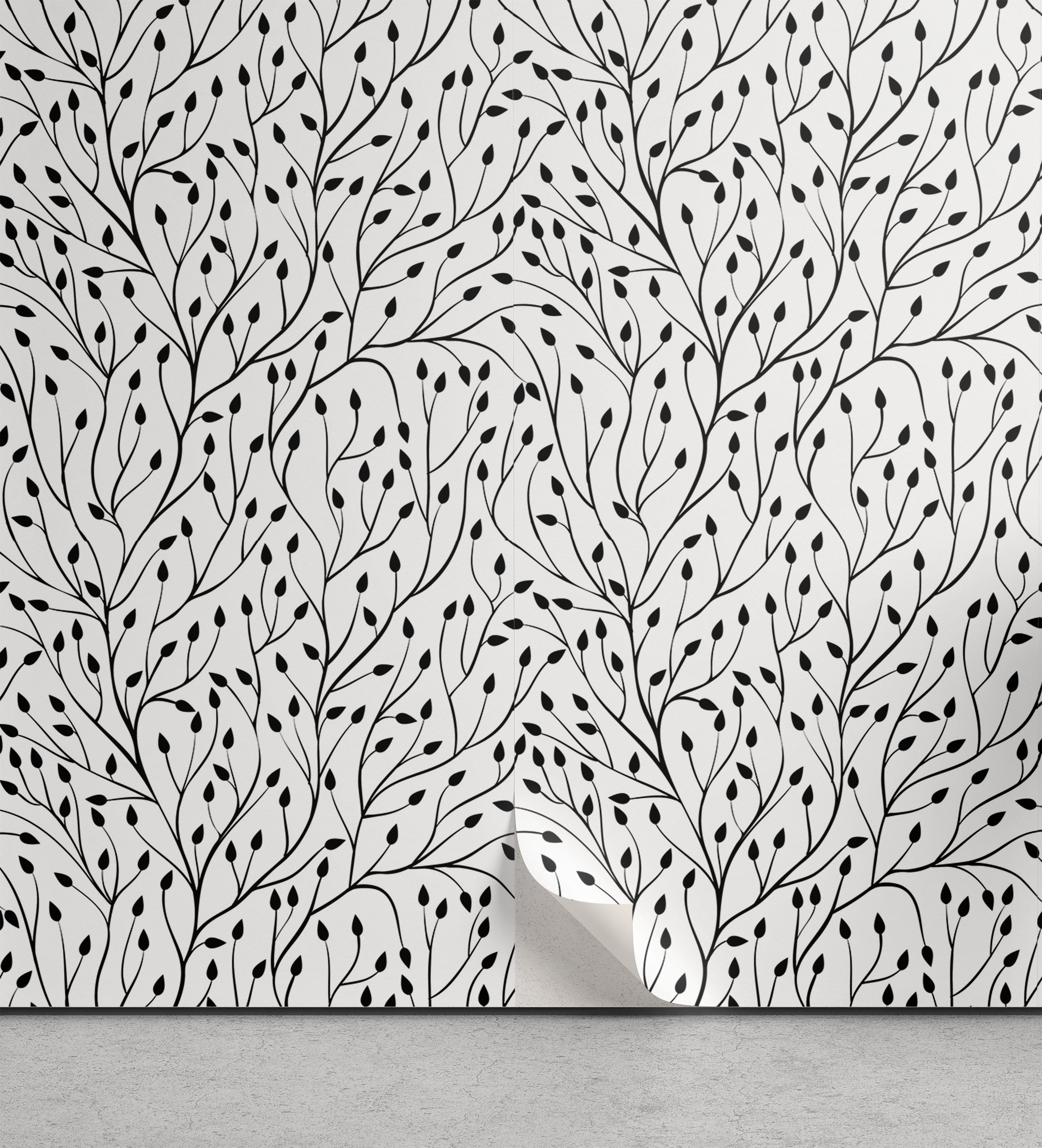 Black and White Peel & Stick Wallpaper, Monochrome Wedding Themed