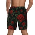 thumbnail image 3 of Sigee Roses Print Mens Swim Trunks with Compression Liner Quick Dry Swim Stretch Beach Shorts with Pockets,S-3XL, 3 of 7
