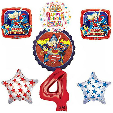 DC Super Hero Girls 4th Birthday Party Supplies and Balloon Decorations