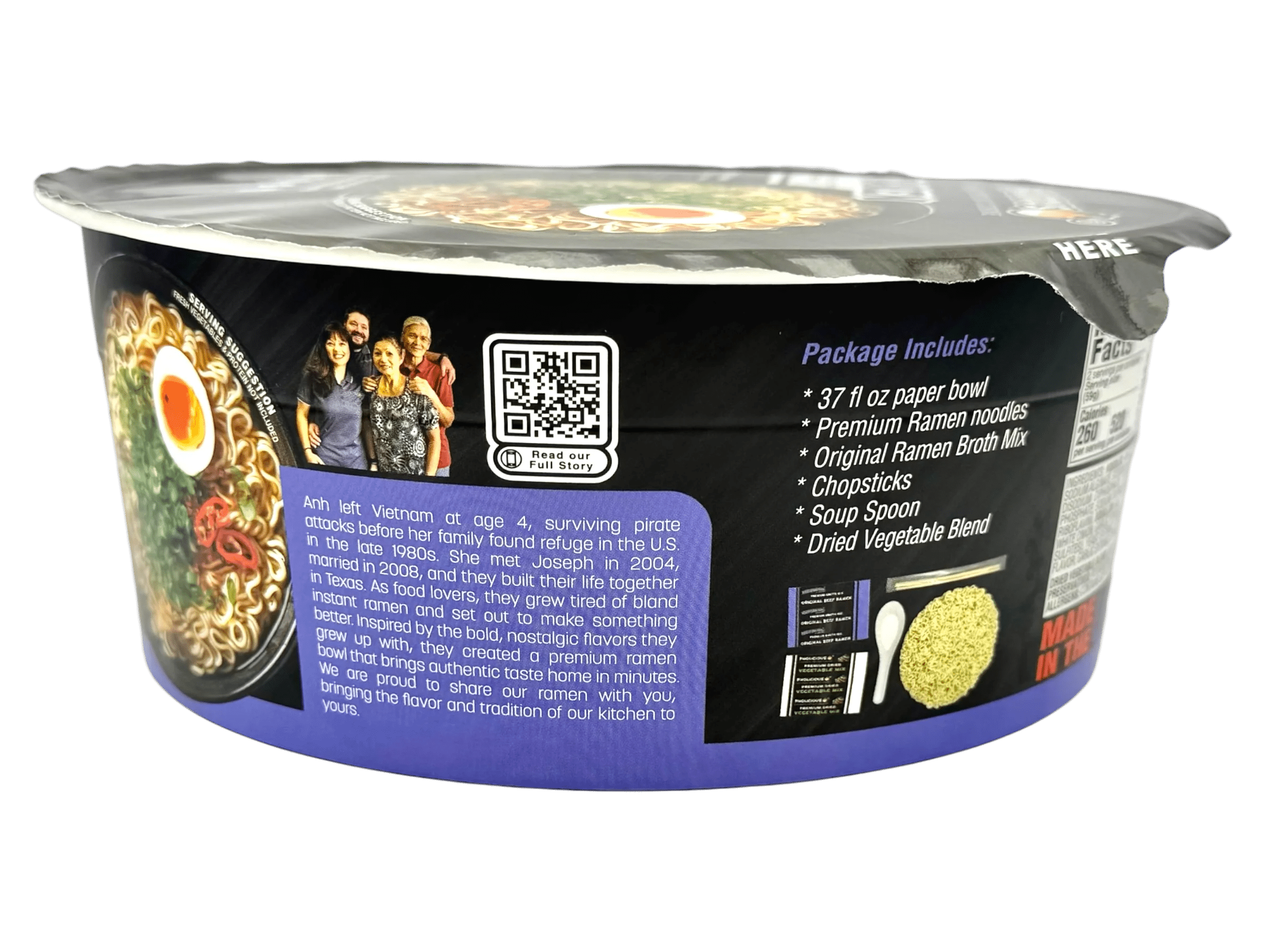 PhoLicious BEEF Premium Ramen, Instant, 4 Pack / 4.19 Ounce Bowls, Fresh Ingredients