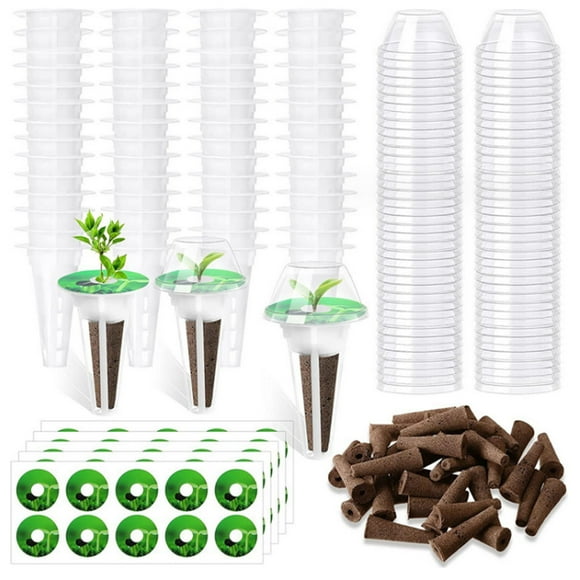 Growth Hydroponic Seed Pod Kit Soilless Reusable High Water Absorbing Capacity With 30 Grow Sponges 30 Baskets Seed Starter Pods Kit For Garden