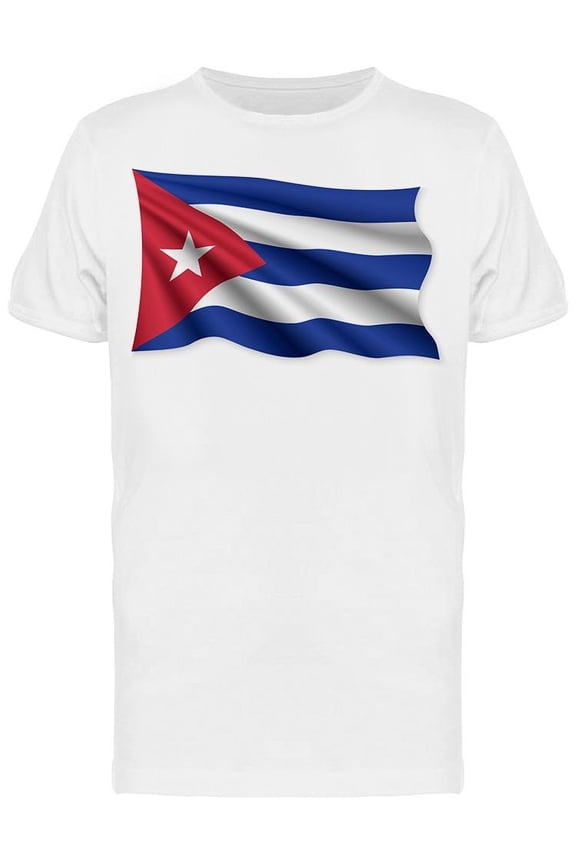 Waving Flag Of Cuba T-Shirt Men -Image by Shutterstock, Male XX-Large