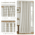 thumbnail image 2 of NICETOWN Checkered Curtains Plaid Linen Curtains, White Linen Curtains Semi Sheer Light Filtering Drapes French Country Privacy protection Window Curtains for Farmhouse, 52"x84", 2 Panels, 2 of 8