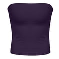 thumbnail image 3 of idosla Womens Tube Top Summer Going Out Tops Strapless Y2K Bandeau Spring Fitted Shirts Beach Vacation Clothes (Purple, M), 3 of 6