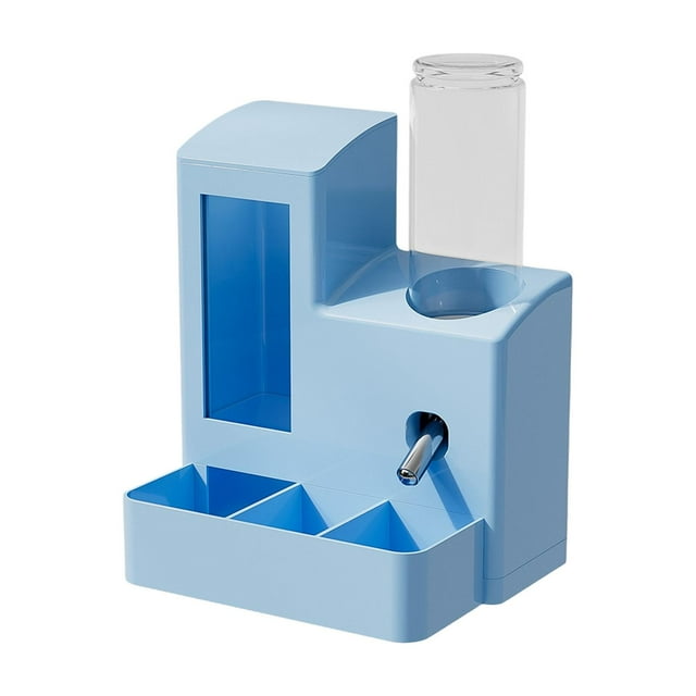 Comedero automático 3 en 1 para hámsteres, contenedor ligero y versátil para patio. Botella azul de 120 ml