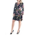 thumbnail image 3 of 24seven Comfort Apparel Plus Size Long Sleeve Knee Length Skater Dress, 3 of 4