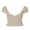 Khaki, variant on Women Deep V Neck Tops, Casual Short Sleeve Low Cut Solid Color Slim Fit T-Shirts