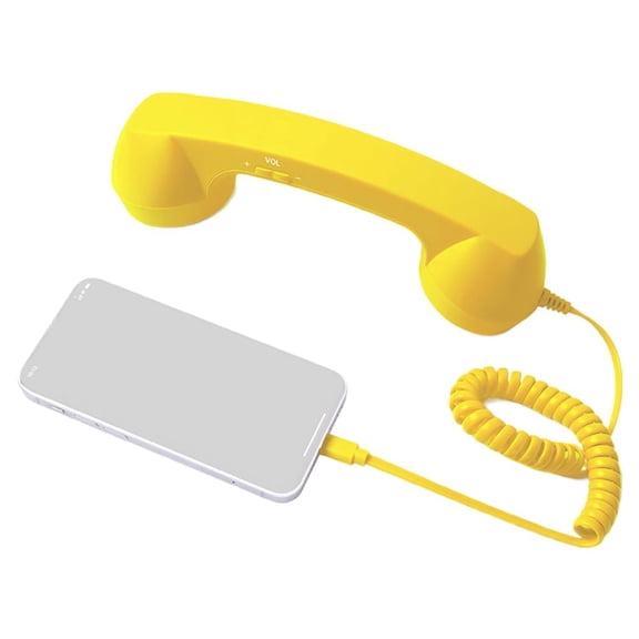 Retro Telephone Microphone for Mobile, Type-C Wired Receiver with Colorful Design, 1m Cable